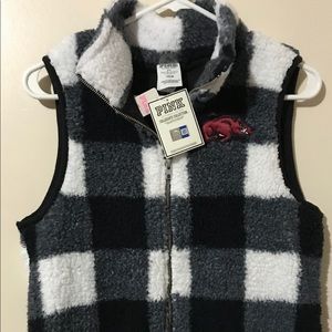 Pink VS Arkansas Razorbacks Sherpa Vest